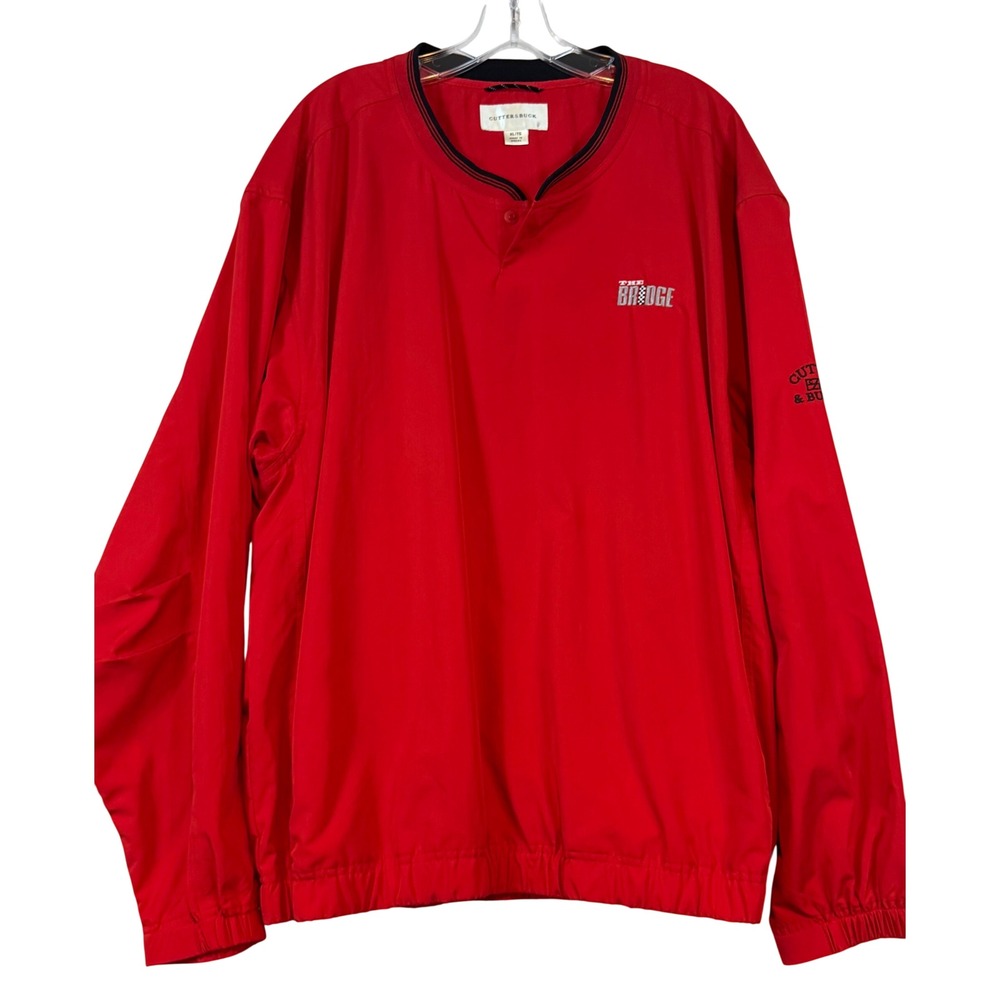 Cutter & Buck Mens XL Red ClimaGuard Windbreaker Golfcore The Bridge Golf Jacket